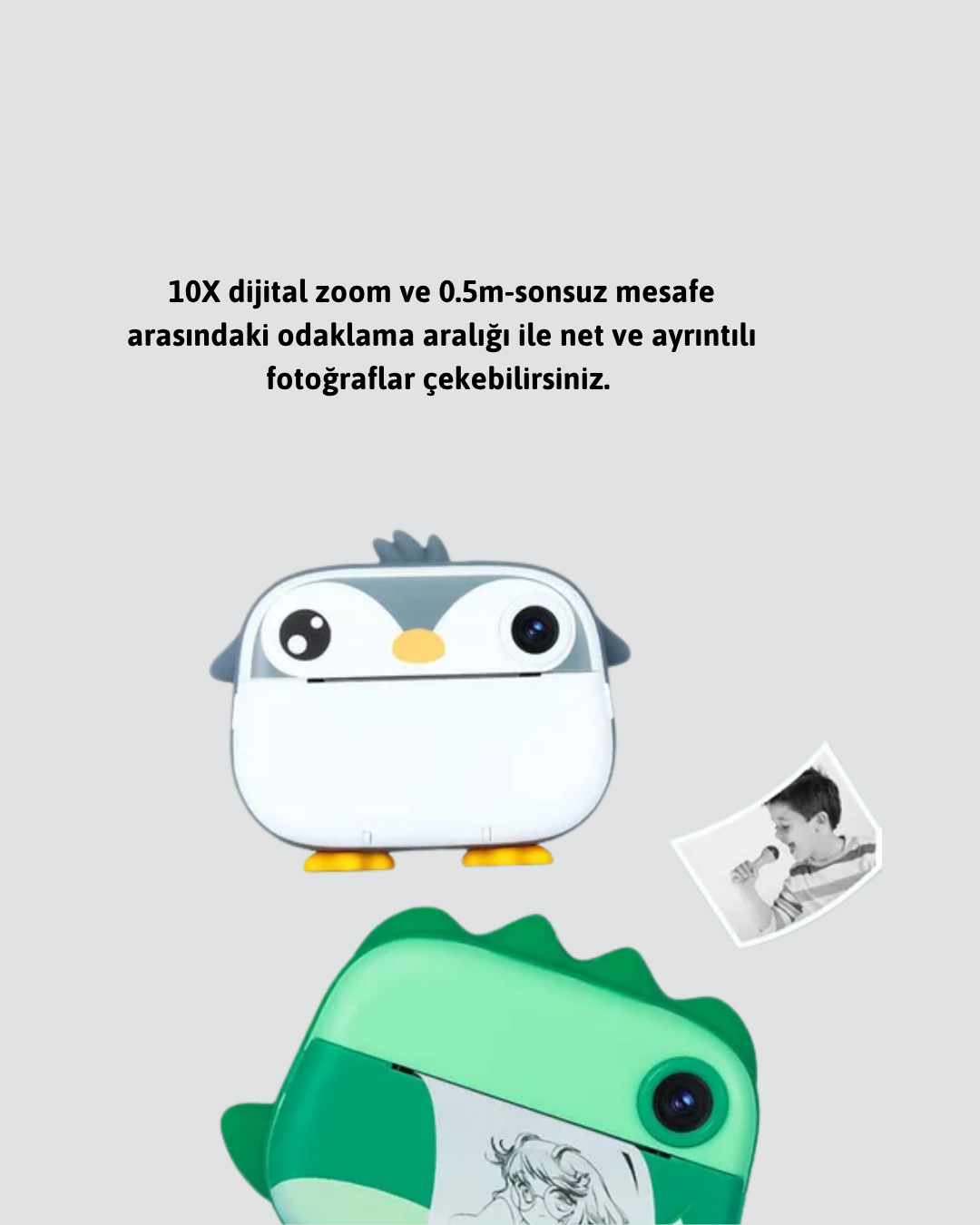 64GB TF Kart Destekli Çoklu Dil Seçeneği Sunan Anında Baskı Kamera - Görsel 5
