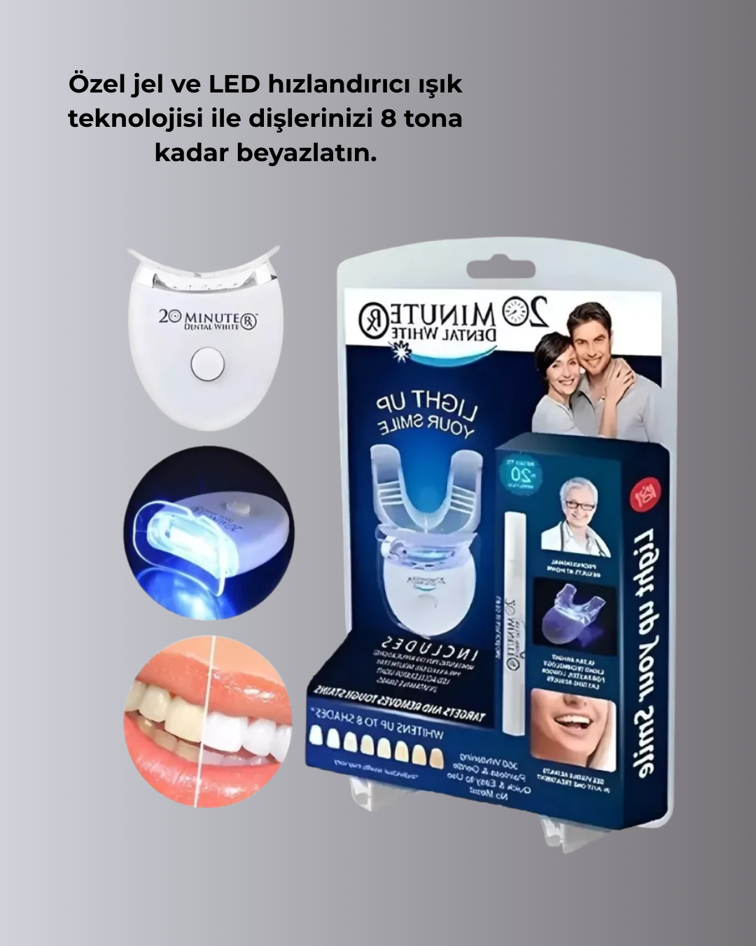 LED Işıklı Profesyonel Diş Beyazlatma Seti - Görsel 4
