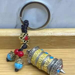 Metal Tibet Dua Çarkı Anahtarlık Alk4462