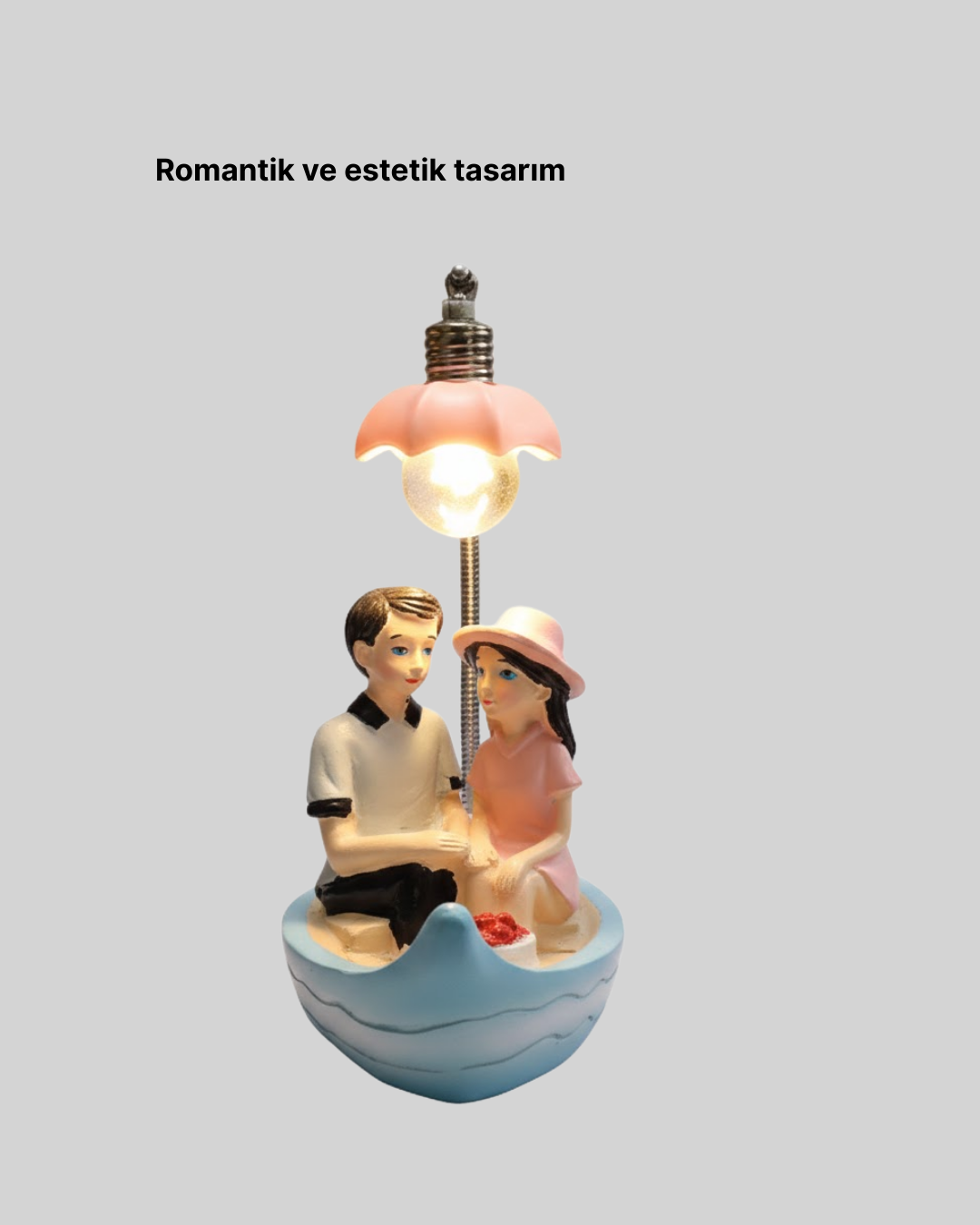 Sevgililer Günü İçin Romantik Çift Figürlü Dekoratif Gece Lambası - Görsel 4