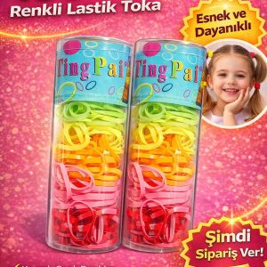 2 Kutu 100 Adet Renkli Lastik Toka Seti Karışık Renkli Saç Lastiği Çocuk ve Kadın Saç Tokası