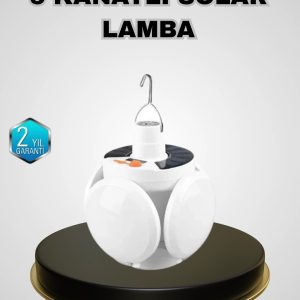 5 Kanatlı Solar Kamp Lambası – Usb Şarjlı, Taşınabilir, Ip65 Su Geçirmez Bahçe Lambası