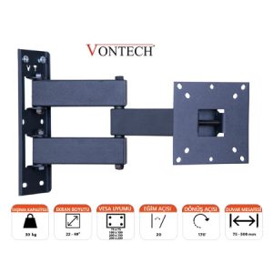 Vontech VT-222HC Pro 10"-27" Hareketli Lcd/Led Tv Askı Aparatı