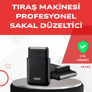 ABS Gövdeli Süper İnce Elektrikli Sakal Kesici – 45 dk Kablosuz Kullanım, Yanak Makası Dahil