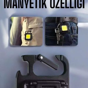 Anahtarlık Çok Amaçlı Mıknatıslı Taşınabilir Işık Led Şarjlı