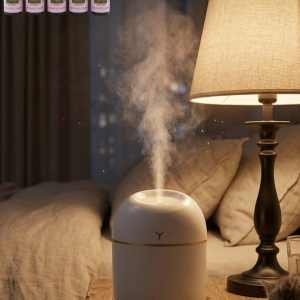 Araç Ve Ofis İçin Mini Nemlendirici 5 Esans Hediyeli Usb Led Işıklı Buhar Makinesi