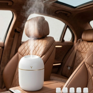 Aromaterapi Özellikli Mini Hava Nemlendirici 5 Esans Hediyeli Led Işıklı Difüzör