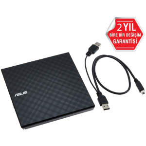 ASUS SDRW-08D2S-U Lite, Usb 2.0, External, Siyah, Slim, Optik Okuyucu/Yazıcı