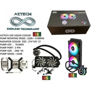 AZTECH LIQUID COOLING AZ240-1B (intel-Amd Destekli) ARGB LED 240MM SIVI SOĞUTMA SISTEMI