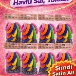 6’lı 6 Paket Karışık Renkli Havlu Saç Tokası Yumuşak Elastik Dayanıklı Lastik Toka Seti