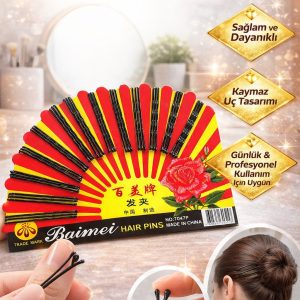 36 Adet Siyah Tel Toka Saç Tokası – Dayanıklı Metal Saç Teli Toka Seti