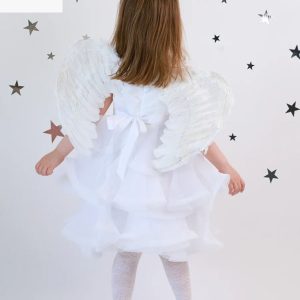 Beyaz Renkli Bebek Boy Melek Kanadı 30x45 cm