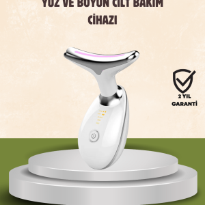 Cilt Yenileyici Şarjlı Güzellik Aleti – Pozitif/Negatif İyon, Titreşimli Masaj ve Kırmızı-Mavi-Yeşil Işıkla