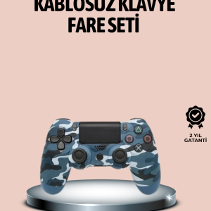Bluetooth Kablosuz Ps4 Gamepad Çift Motorlu Siyah Controller
