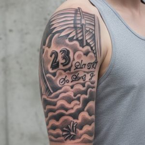 Bulutlar Melek Kanatları Geçici Dövme Şablonu Büyük Boy