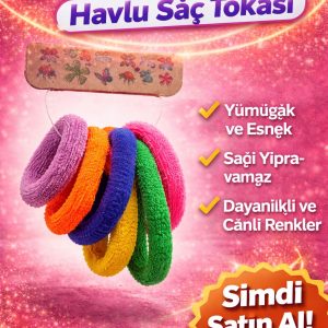 6’lı Karışık Renkli Havlu Saç Tokası Yumuşak Elastik Dayanıklı Lastik Toka Seti