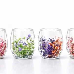 Çift Camlı Çiçekli Bardak Alk4471