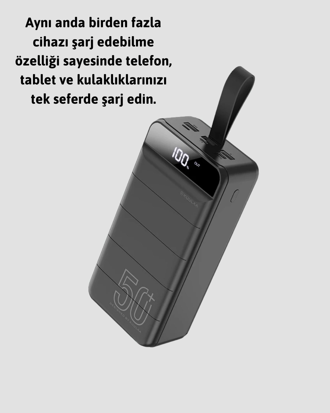 50.000 Mah Ultra Güçlü Powerbank 4 Usb Çıkışlı, Led Dijital Göstergeli, Hızlı Şarj Destekli Taşınabilir Şarj Cihazı - Görsel 4