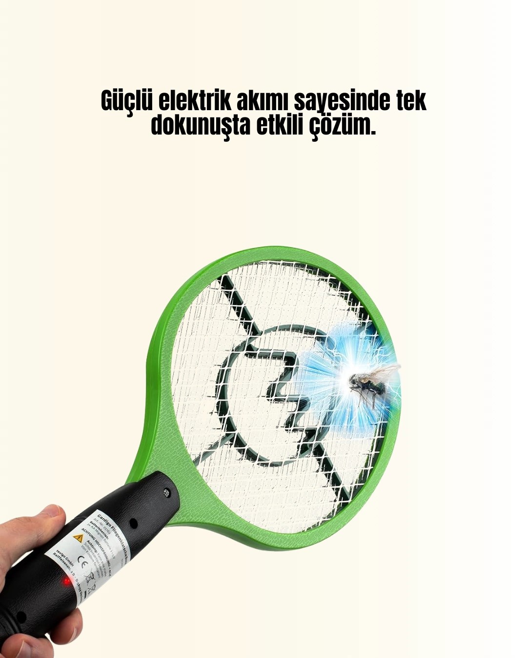 Pil İle Çalışan Elektrikli Sivrisinek Raketi | Kimyasal İçermeyen Hijyenik Çözüm - Görsel 3
