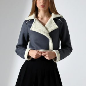 Kadın İçi Peluş Suni Süet Ceket