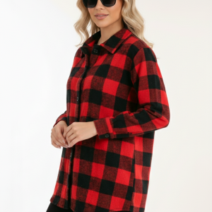 Ekose Desen Uzun Kol Yumuşak Soft Dokulu Düğmeli Oduncu Gömlek