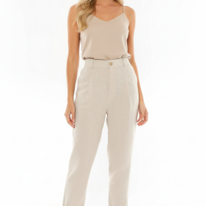 Fermuarlı Düğmeli Cepli Paçası Düğmeli Rahat Ve Şık Pantolon