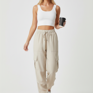 Kadın Puntolu Kargo Pantolon