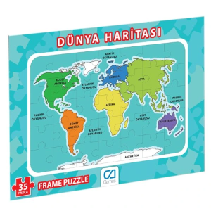 Dünya Haritası Frame Puzzle 35 Parça