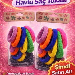 6’lı 2 Paket Karışık Renkli Havlu Saç Tokası Yumuşak Elastik Dayanıklı Lastik Toka Seti
