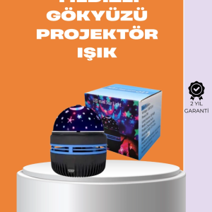 Galaxy Projektör – 360° Dönebilen Gece Lambası, Dekoratif Ambiyans Işığı