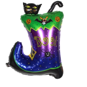 Halloween Çizmeli Kara Kedi Folyo Balon
