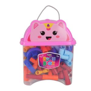 HC1044 HAYVAN FİGÜRÜ KAPAKLI KAPTA 72 PARÇA BORU