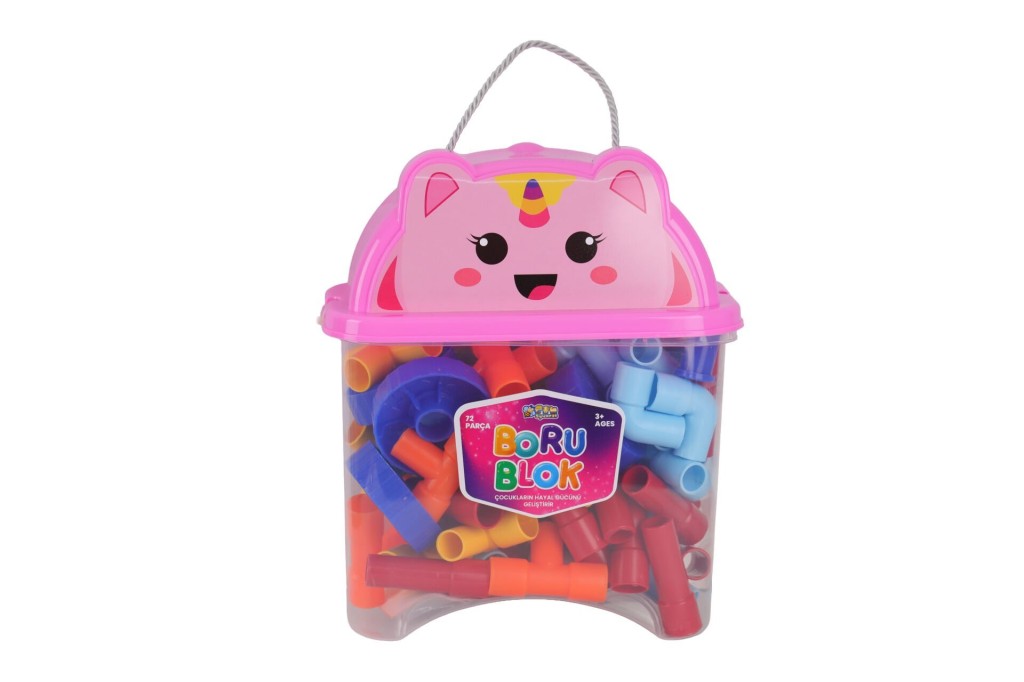 HC1044 HAYVAN FİGÜRÜ KAPAKLI KAPTA 72 PARÇA BORU