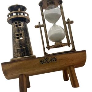 Hediyelik Eşya Retro Ahşap Deniz Feneri Kum Saati Biblo