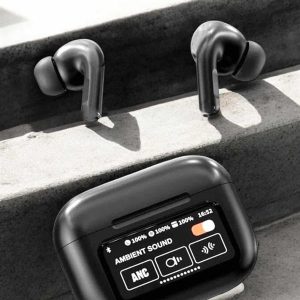 Kablosuz Bluetooth Kulaklık Ekranlı Uzun Şarj Süreli ANC Destekli