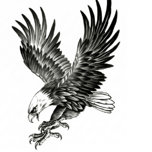 Kartal Geçici Dövme Şablonu Büyük Boy