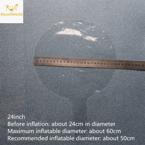 Kırmızı Simli Yuvarlak Şeffaf Balon 24 İnç