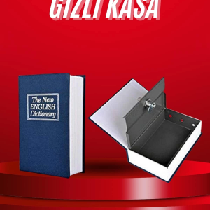Kitap Görünümlü Gizli Kasa Büyük Boy Anahtarlı Kilitli Para Kasası