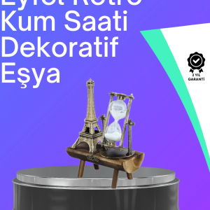 Klasik Tasarımlı Ahşap Kum Saati – Ev ve Ofis İçin Masaüstü Aksesuarı