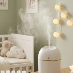 Kompakt Mini Hava Nemlendirici 5 Esans Hediyeli Led Işıklı Usb Aromaterapi Cihazı