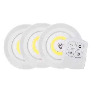 Led Lamba 3'lü Uzaktan Kumandalı Yapışkanlı