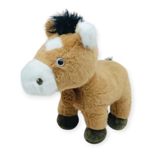 Peluş Hayvanlar Sesli 30 cm At - Koyu Kahverengi - 1 ADET