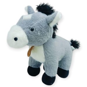 Peluş Hayvanlar Sesli 30 cm At - Gri - 1 ADET