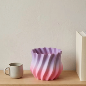 Pembe Lila Degrade Kıvrımlı 3d Vazo Es Ev Ofis Dekoru