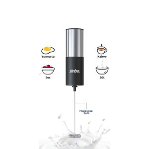 PİLLİ SÜT KÖPÜRTÜCÜ - KARIŞTIRICI MİNİ MİKSER SÜT - KAHVE - SOS - YUMURTA STO-6727 (5296)