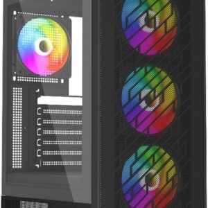 POWERBOOST PB-A700B 750W 80 + BRONZE MESH ÖN PANEL 4XRAINBOW FAN+USB3.0 GAMING ATX KASA SIYAH