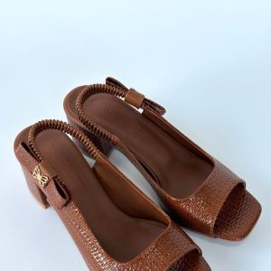 Alessi Kahve Rugan Topuklu Ayakkabı