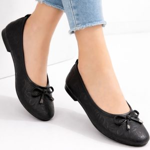 Jnues Siyah Deri Babet Ayakkabı