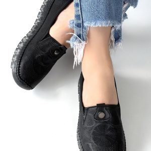 Rinna Siyah Deri Spor Ayakkabı