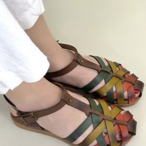 Woji Taba Deri Kemerli Sandalet